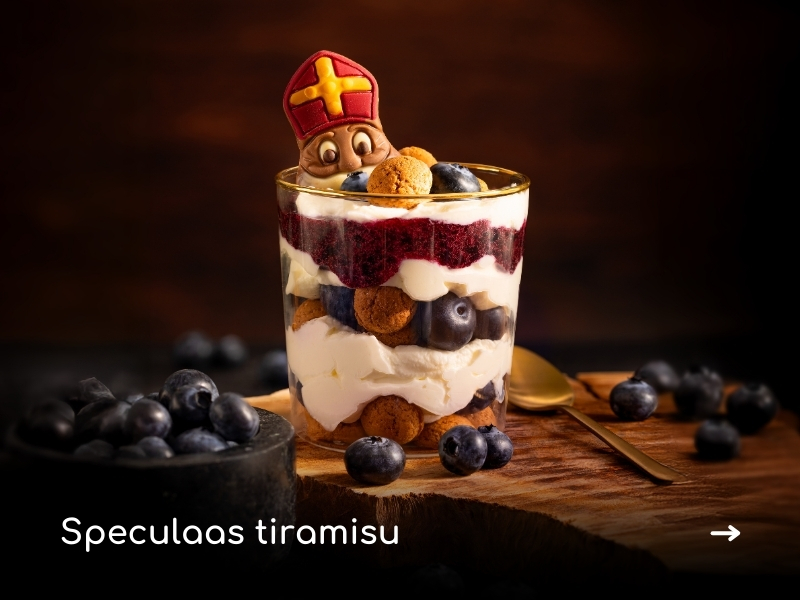 Recept inspiratie Sinterklaas tiramisu met blauwe bessen
