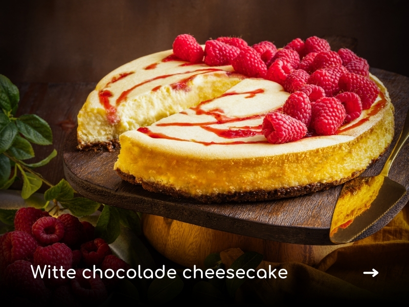 Recept inspiratie witte chocolade cheesecake met frambozen swirl