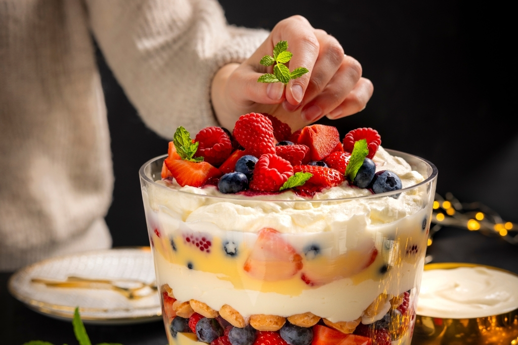 Zelf maken kerst trifle met zachtfruit
