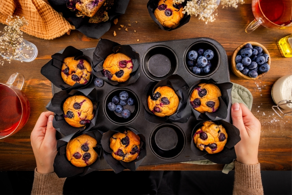 Zelf maken blauwe bessen muffins zonder suiker