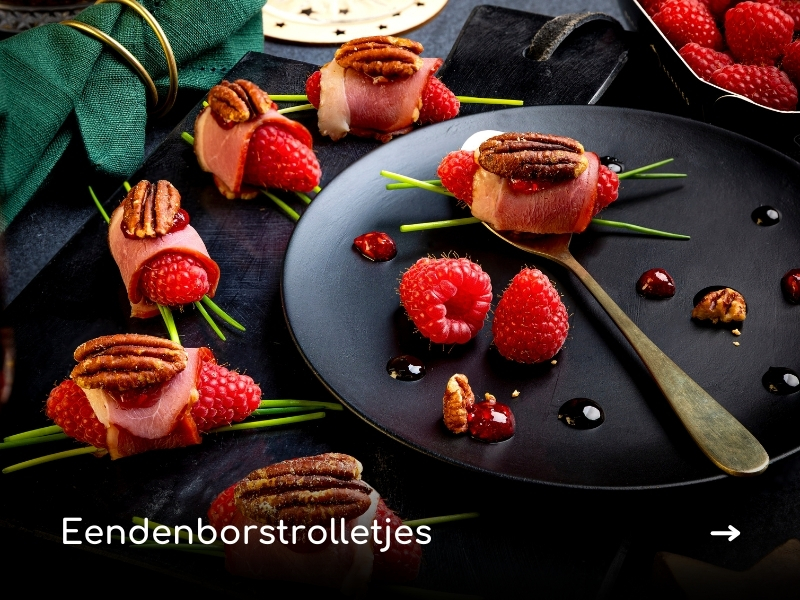 Recept inspiratie eendenborstrolletjes met frambozen