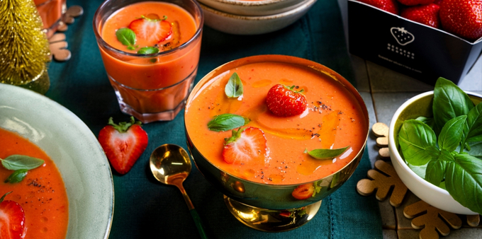 Recept pittige gazpacho met aardbeien