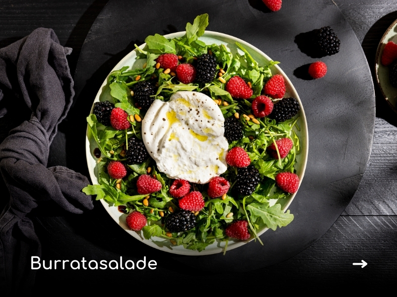 Recept inspiratie burrata salade met frambozen en bramen